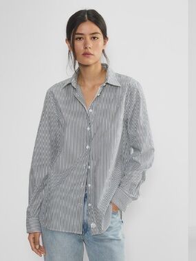 Aritzia Poplin Striped Shirt Small